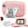 Appareil Photo Instantané Enfant, 3,5" Appareil Photo Enfants Cadeaux pour 3 à 14 Ans, Papier d'impression sans Encre et 32GB Ca