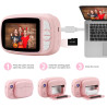 Appareil Photo Instantané Enfant, 3,5" Appareil Photo Enfants Cadeaux pour 3 à 14 Ans, Papier d'impression sans Encre et 32GB Ca