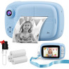 Appareil Photo Instantané Enfant, 3,5" Appareil Photo Enfants Cadeaux pour 3 à 14 Ans, Papier d'impression sans Encre et 32GB Ca
