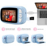 Appareil Photo Instantané Enfant, 3,5" Appareil Photo Enfants Cadeaux pour 3 à 14 Ans, Papier d'impression sans Encre et 32GB Ca