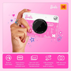 Kodak x Barbie Printomatic Appareil Photo numérique instantané Couleur Appareil Portable Barbie 5 MP, Zink 2x3 (5,1 x 7,5 cm) Pa