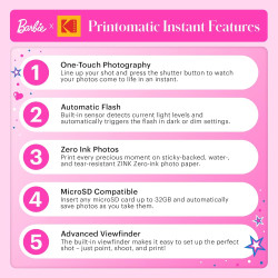 Kodak x Barbie Printomatic Appareil Photo numérique instantané Couleur Appareil Portable Barbie 5 MP, Zink 2x3 (5,1 x 7,5 cm) Pa