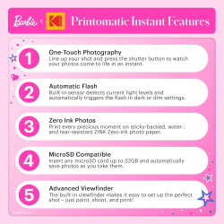 KODAK x Barbie Printomatic Appareil Photo numérique instantané Couleur Appareil Portable Barbie 5 MP, Zink 2x3 (5,1 x 7,5 cm) Pa