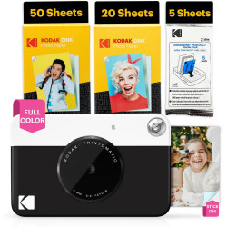 Kodak Printomatic Caméra Instantanée Full-Color – Pack 75 Feuilles – Photo Zink 2x3 – Noir