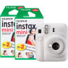 Fujifilm Instax Mini 12 Appareil Photo instantané avec Pack de 40 pellicules Blanc Argile
