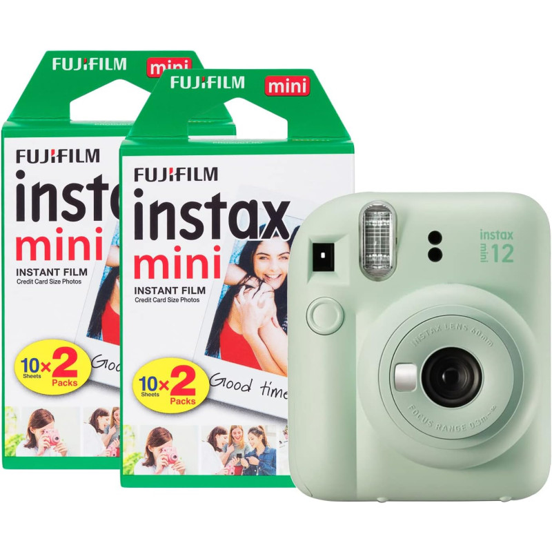 Fujifilm Instax Mini 12 Appareil Photo instantané avec Pack de 40 pellicules Vert Menthe