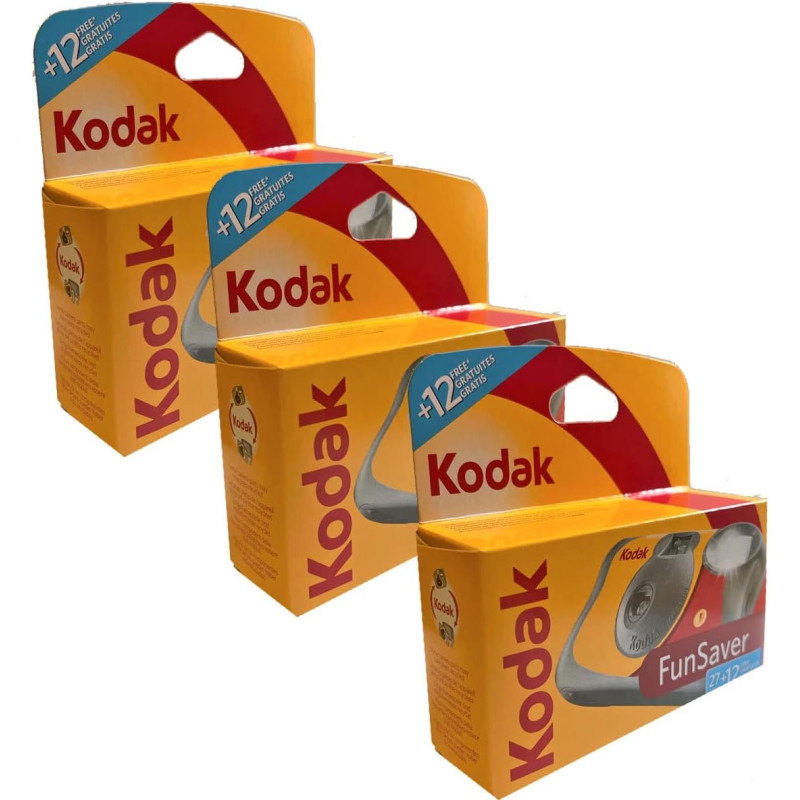 Kodak Fun Flash Appareil Photo jetable - 39 expositions, Lot de 3