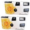 Lot de 2 appareils photo jetables 1A PHOTO PORST Edition rose de mariage jaune avec flash, piles et film (lot de 2, 27 prises ch