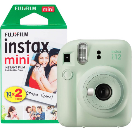 Fujifilm Instax Mini 12 Appareil Photo instantané avec Pack de 20 pellicules Vert Menthe