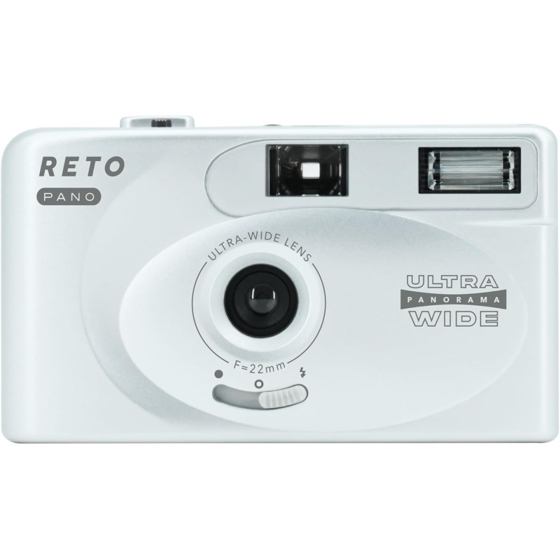 RETO PANO Appareil photo 35 mm – Objectif large 22 mm, panorama, commutation facile, modes cinématographiques, cache d'objectif,