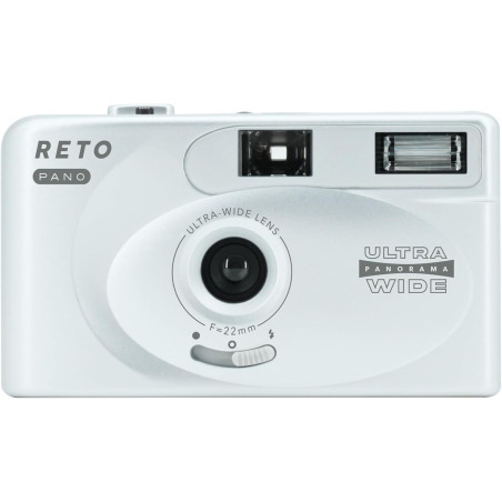 RETO PANO Appareil photo 35 mm – Objectif large 22 mm, panorama, commutation facile, modes cinématographiques, cache d'objectif,