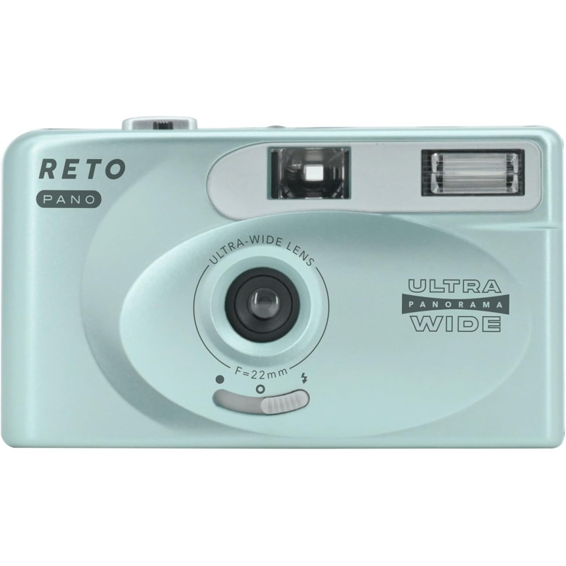 RETO PANO Appareil photo 35 mm – Objectif large de 22 mm, panorama, commutation facile, modes cinématographiques, cache d'object
