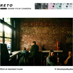RETO PANO Appareil photo 35 mm – Objectif large de 22 mm, panorama, commutation facile, modes cinématographiques, cache d'object