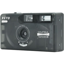 RETO PANO Caméra film 35 mm, objectif 22 mm, panorama, commutation facile, mode cinématographique, cache-objectif, flash intégré
