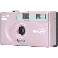 RETO Appareil photo PANO 35 mm, objectif large 22 mm, panorama, commutation facile, mode cinéma, capuchon d'objectif, flash inté