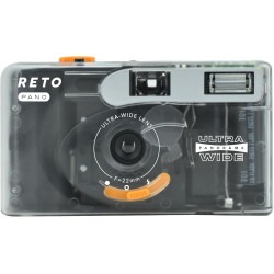 RETO PANO Appareil photo 35 mm - Objectif 22 mm, panorama, commutation facile, modes cinématographiques, cache d'objectif, flash