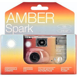 Amber Spark Caméra à Film jetable 35 mm 27exp, Film négatif Couleur, sans Mise au Point, Facile à Utiliser, Flash intégré (Film 