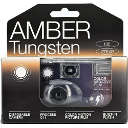 RETO Amber Appareil photo jetable 35 mm 27 expositions, film négatif couleur, sans mise au point, facile à utiliser, flash intég