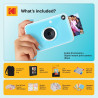 Kodak Printomatic+ Appareil Photo numérique instantané 10 MP, Zink 2x3 (5,1 x 7,5 cm), LED RVB, Coffret Cadeau: Étui, Pack de 20