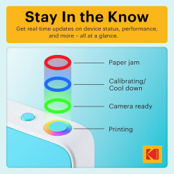 Kodak Printomatic+ Appareil Photo numérique instantané 10 MP, Zink 2x3 (5,1 x 7,5 cm), LED RVB, Coffret Cadeau: Étui, Pack de 20