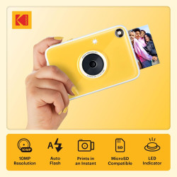 Kodak Printomatic+ Appareil Photo numérique instantané 10 MP, Zink 2x3 (5,1 x 7,5 cm), LED RVB, Coffret Cadeau: Étui, Pack de 20