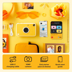 Kodak Printomatic+ Appareil Photo numérique instantané 10 MP, Zink 2x3 (5,1 x 7,5 cm), LED RVB, Coffret Cadeau: Étui, Pack de 20