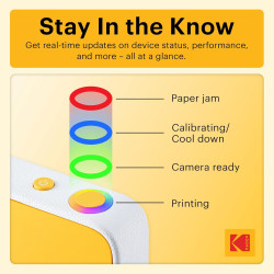Kodak Printomatic+ Appareil Photo numérique instantané 10 MP, Zink 2x3 (5,1 x 7,5 cm), LED RVB, Coffret Cadeau: Étui, Pack de 20