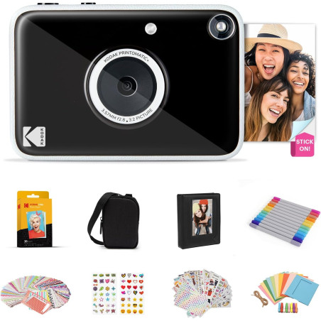 Kodak Printomatic+ Appareil Photo numérique instantané 10 MP, Zink 2x3 (5,1 x 7,5 cm), LED RVB, Coffret Cadeau: Étui, Pack de 20