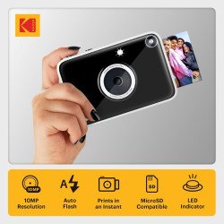 Kodak Printomatic+ Appareil Photo numérique instantané 10 MP, Zink 2x3 (5,1 x 7,5 cm), LED RVB, Coffret Cadeau: Étui, Pack de 20