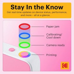 Kodak Printomatic+ Appareil Photo numérique instantané 10 MP, Zink 2x3 (5,1 x 7,5 cm), LED RVB, Coffret Cadeau: Étui, Pack de 20