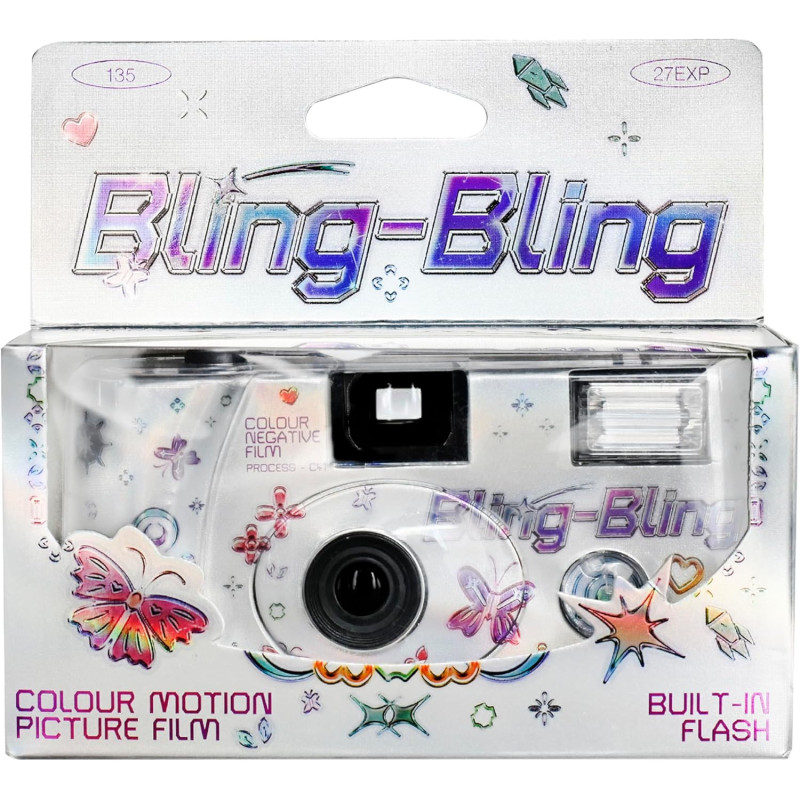 Reto Color Bling-Bling 400 Appareil Photo jetable 35 mm 27EXP, Film négatif Couleur, sans Mise au Point, Facile à Utiliser, Flas
