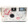 PHOTO PORST Lot de 2 appareils photo jetables 1 A Édition amour et cœurs avec flash, piles et film (lot de 2, 27 prises chacune)