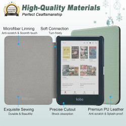 DMluna Étui Slimshell pour Kobo Clara Colour/BW/ 2E, Tolino Shine Colour/Shine 5/4, Coque de Protection Magnétique avec Fonction