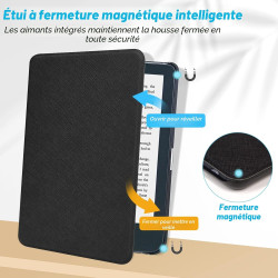 DMluna Étui Slimshell pour Kobo Clara Colour/BW/ 2E, Tolino Shine Colour/Shine 5/4, Coque de Protection Magnétique avec Fonction