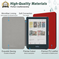 DMluna Étui Slimshell pour Kobo Clara Colour/BW/ 2E, Tolino Shine Colour/Shine 5/4, Coque de Protection Magnétique avec Fonction