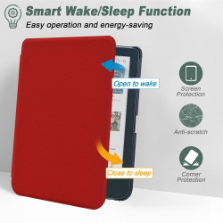 DMluna Étui Slimshell pour Kobo Clara Colour/BW/ 2E, Tolino Shine Colour/Shine 5/4, Coque de Protection Magnétique avec Fonction