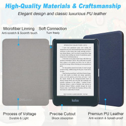 DMluna Étui Slimshell pour Kobo Clara Colour/BW/ 2E, Tolino Shine Colour/Shine 5/4, Coque de Protection Magnétique avec Fonction