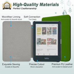 DMluna Étui Slimshell pour Kobo Clara Colour/BW/ 2E, Tolino Shine Colour/Shine 5/4, Coque de Protection Magnétique avec Fonction