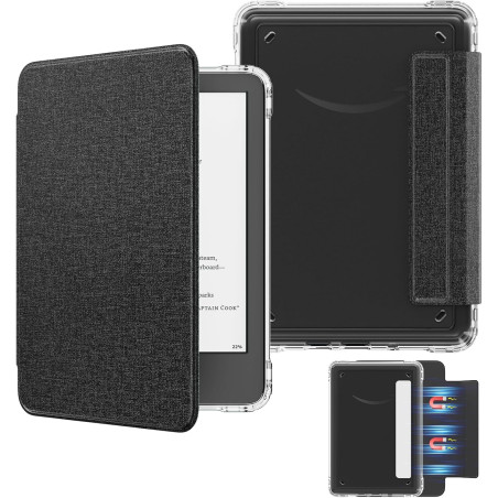 MoKo Étui Magnétique Détachable pour Le Tout Nouveau Kindle (11e Génération 2024/2022) 6 Pouces, Coque Légère et Résistante aux 