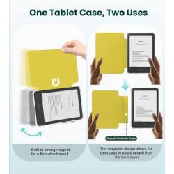 MoKo Étui Magnétique Détachable pour Le Tout Nouveau Kindle(11e Génération 2024/2022) 6 Pouces, Coque Légère et Résistante aux R
