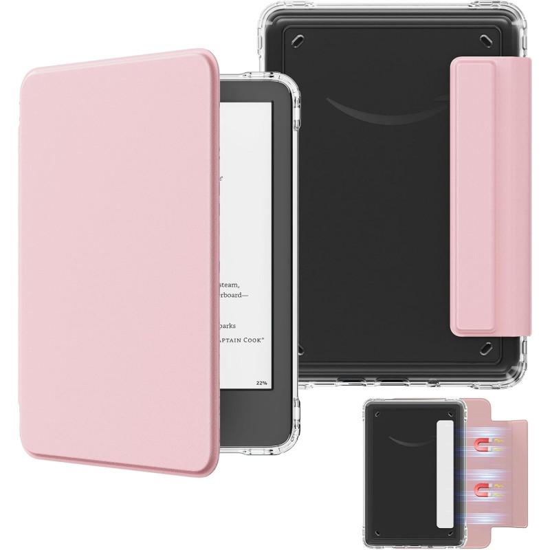 MoKo Étui Magnétique Détachable pour Le Tout Nouveau Kindle(11e Génération 2024/2022) 6 Pouces, Coque Légère et Résistante aux R