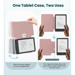 MoKo Étui Magnétique Détachable pour Le Tout Nouveau Kindle(11e Génération 2024/2022) 6 Pouces, Coque Légère et Résistante aux R
