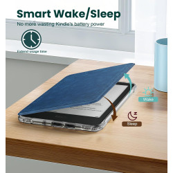 MoKo Étui Magnétique Détachable pour Le Tout Nouveau Kindle(11e Génération 2024/2022) 6 Pouces, Coque Légère et Résistante aux R