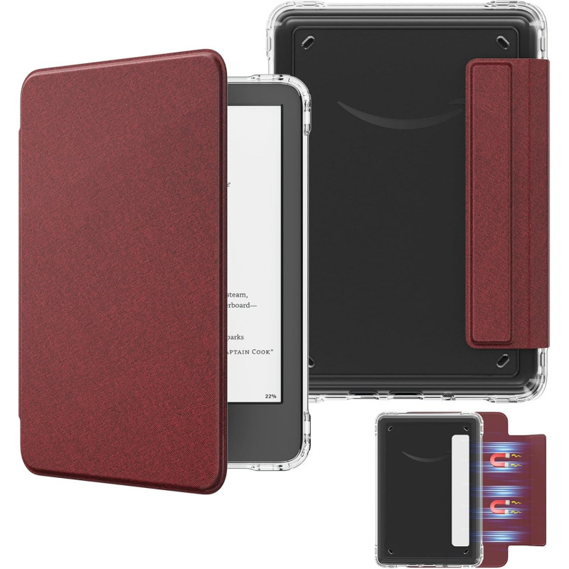 MoKo Étui Magnétique Détachable pour Le Tout Nouveau Kindle(11e Génération 2024/2022) 6 Pouces, Coque Légère et Résistante aux R