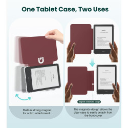MoKo Étui Magnétique Détachable pour Le Tout Nouveau Kindle(11e Génération 2024/2022) 6 Pouces, Coque Légère et Résistante aux R
