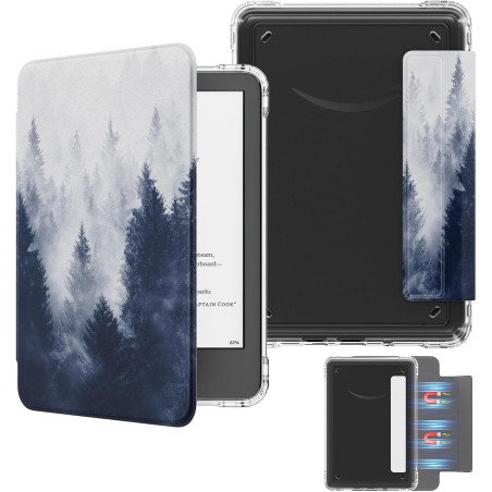MoKo Étui Magnétique Détachable pour Le Tout Nouveau Kindle(11e Génération 2024/2022) 6 Pouces, Coque Légère et Résistante aux R