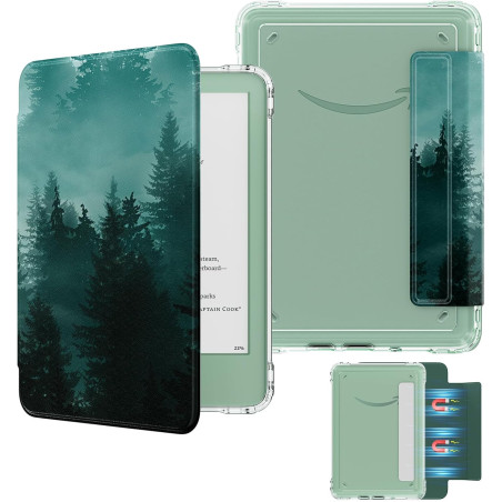 MoKo Étui Magnétique Détachable pour Le Tout Nouveau Kindle(11e Génération 2024/2022) 6 Pouces, Coque Légère et Résistante aux R