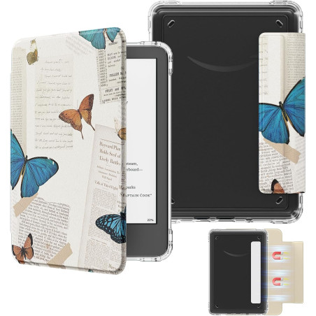 MoKo Étui Magnétique Détachable pour Le Tout Nouveau Kindle(11e Génération 2024/2022) 6 Pouces, Coque Légère et Résistante aux R