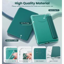 Moko étui magnétique détachable pour 7" kindle paperblanc 12e generation 2024 & kindle colorsoft 2024/2025,ultra clair coque et 