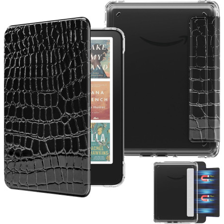 Moko étui magnétique détachable pour 7" kindle paperblanc 12e génération 2024 & kindle colorsoft 2024/2025,ultra clair coque et 